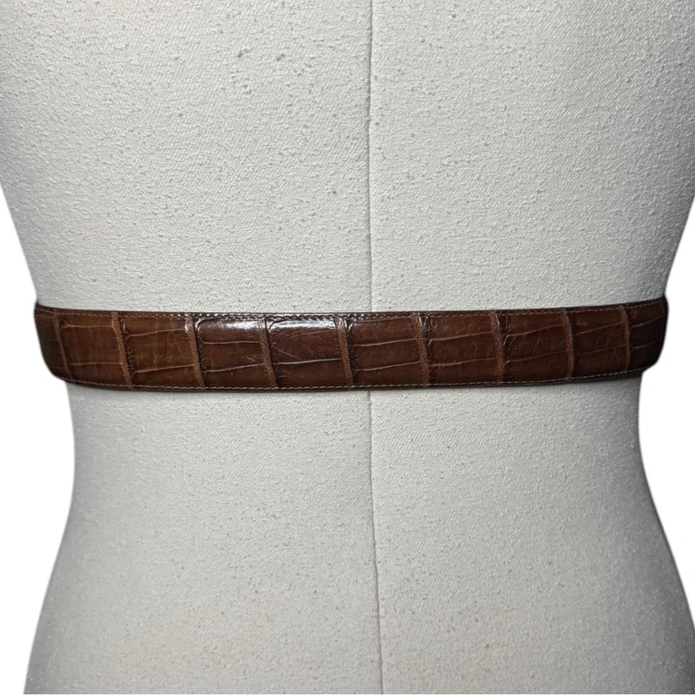 Brighton Brown Faux Alligator Vintage Belt